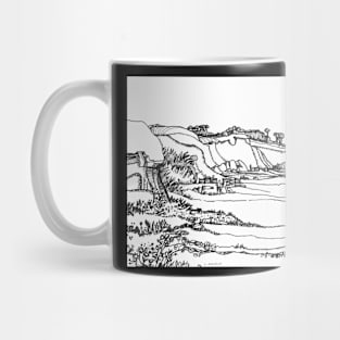 Cornwall Black and White Landscape Mug